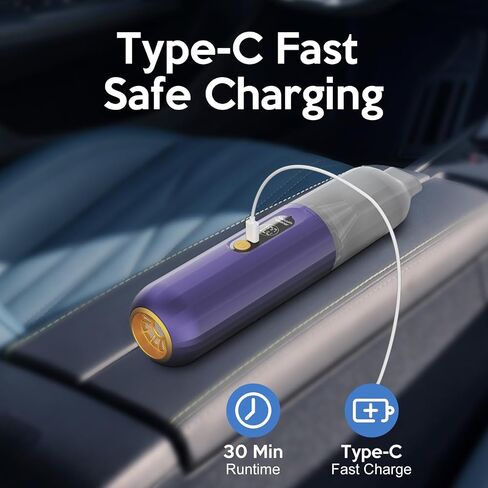 Car Vacuum Portable Cordless, 15000PA High Power Mini Vacuum Cleaner, Handheld Car Vacuum Cleaner & Air Duster for Car, Home, Office, Pet, Camping in Saudi Arabia