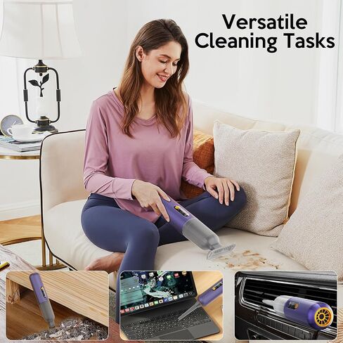 Car Vacuum Portable Cordless, 15000PA High Power Mini Vacuum Cleaner, Handheld Car Vacuum Cleaner & Air Duster for Car, Home, Office, Pet, Camping in Saudi Arabia