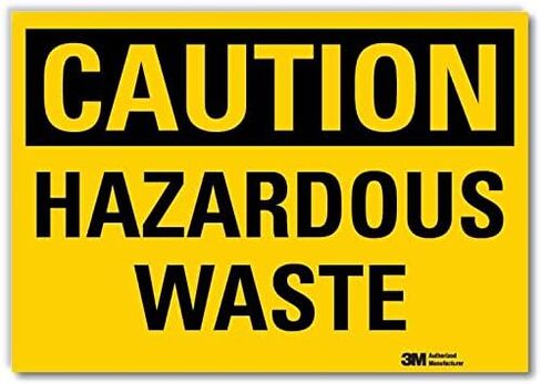 SmartSign "Caution - Hazardous Waste" Label | 10" x 14" 3M Reflective Laminated Vinyl in Saudi Arabia