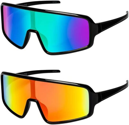 FLAWLESS EYEWEAR Oversized Shield Wraparound Sports Sunglasses for Men Women Outdoor One Piece Visor Mirror Sport Glasses in Saudi Arabia