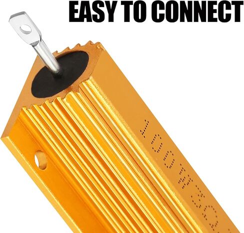 Hordion 5 Pack Aluminum Case Resistor 25W 3.9 Ohm, Wirewound Resistors Chassis Mounted Screw Tap Power Resistor Adapter for Inverter LED Lights Speakers in Kuwait