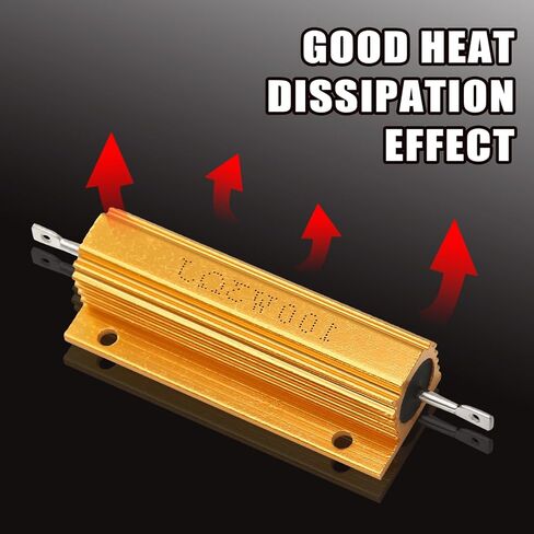 Hordion 5 Pack Aluminum Case Resistor 25W 3.9 Ohm, Wirewound Resistors Chassis Mounted Screw Tap Power Resistor Adapter for Inverter LED Lights Speakers in Kuwait