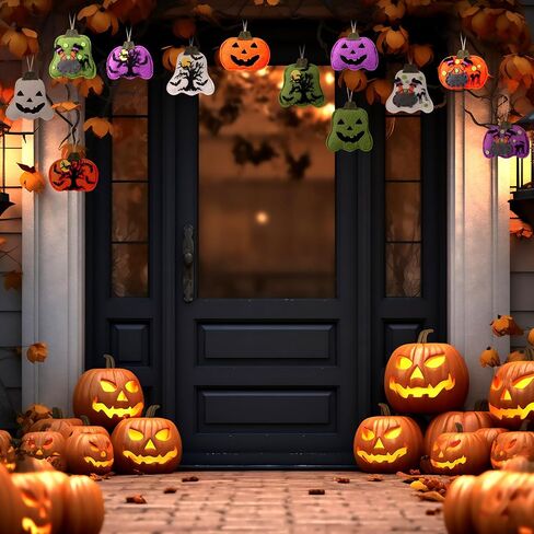 24 Pcs Felt Fall Pumpkin Hanging Tree Ornaments Decors,3D Pumpkin Shaped Pendant Craft for Fall Thanksgiving Party Hanging Decor in Saudi Arabia