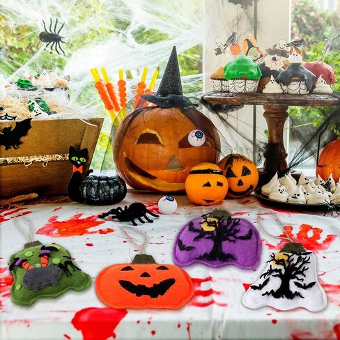 24 Pcs Felt Fall Pumpkin Hanging Tree Ornaments Decors,3D Pumpkin Shaped Pendant Craft for Fall Thanksgiving Party Hanging Decor in Saudi Arabia