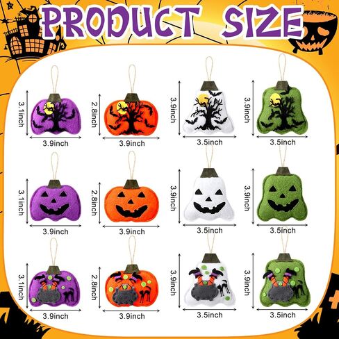 24 Pcs Felt Fall Pumpkin Hanging Tree Ornaments Decors,3D Pumpkin Shaped Pendant Craft for Fall Thanksgiving Party Hanging Decor in Saudi Arabia