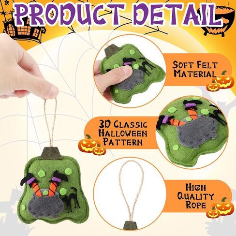 24 Pcs Felt Fall Pumpkin Hanging Tree Ornaments Decors,3D Pumpkin Shaped Pendant Craft for Fall Thanksgiving Party Hanging Decor in Saudi Arabia