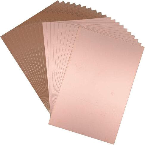 لوحة دوائر PCB من النحاس المغطى بالنحاس من جانب واحد من uxcell، 180 × 120 مم 7.09 × 4.72 بوصة، سمك 1.5 مم لوحة PCB للنماذج الأولية DIY، لوحة الاسم، 20 قطعة in Kuwait