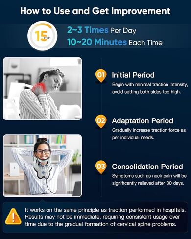 جهاز تمديد الرقبة لمشكلة عنق الرحم، مضخة هواء قابلة للنفخ، جهاز رقبة عنق الرحم مع 3 قوة جر، يمكن ارتداؤه أثناء العمل أو القيادة أو مشاهدة التلفزيون، سهل الاستخدام in Kuwait