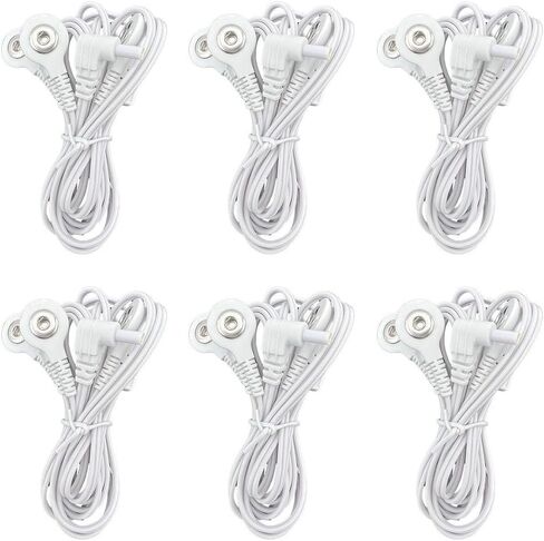 Replacement Premium TENS Lead Wires 2.35mm Shielded Plug to 4 Snap 3.5mm Connectors for TENS Units (Pack of 6) in Saudi Arabia