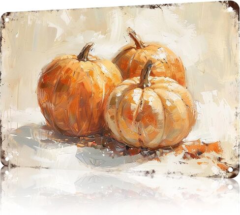 Pumpkin Metal Tin Sign Thanksgiving Day Sign Vintage Fall Decor Pumpkin Art Vintage Tin Sign Pumpkin Artwork Pumpkins Autumn Metal Poster Thanksgiving Day Halloween Wall Art 8x12 inch in Saudi Arabia