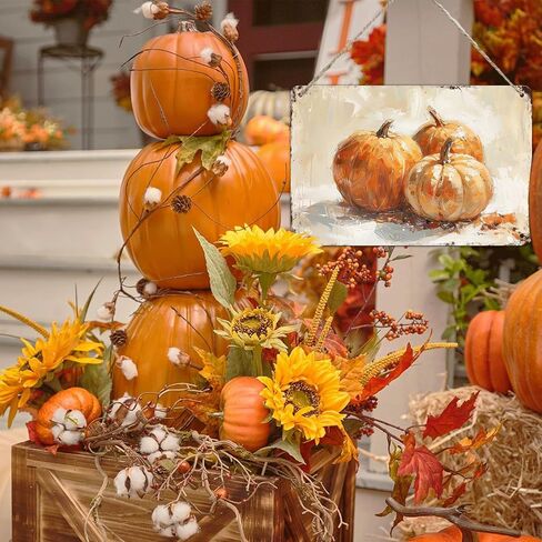 Pumpkin Metal Tin Sign Thanksgiving Day Sign Vintage Fall Decor Pumpkin Art Vintage Tin Sign Pumpkin Artwork Pumpkins Autumn Metal Poster Thanksgiving Day Halloween Wall Art 8x12 inch in Saudi Arabia