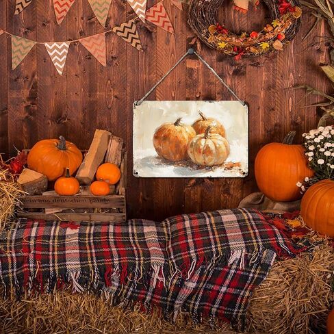 Pumpkin Metal Tin Sign Thanksgiving Day Sign Vintage Fall Decor Pumpkin Art Vintage Tin Sign Pumpkin Artwork Pumpkins Autumn Metal Poster Thanksgiving Day Halloween Wall Art 8x12 inch in Saudi Arabia