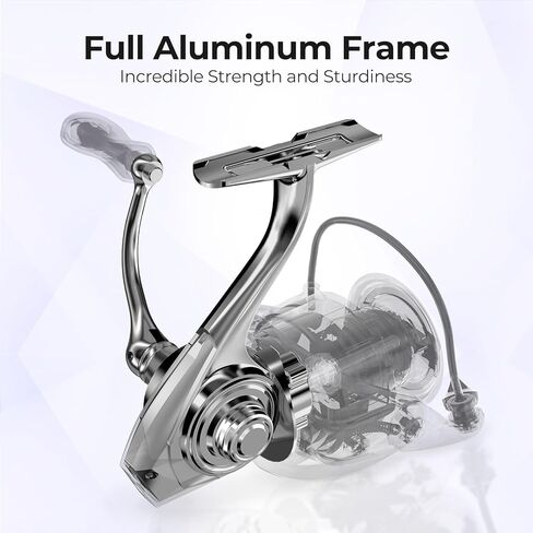 بكرة دوارة Piscifun AlumiX، بكرة صيد دوارة بإطار من الألومنيوم، أقصى سحب 26 رطل، خفيفة إلى 6.1 أونصة، دوار كربون، 10+1 BB محمي، 5.2:1/6.2:1، بكرة دوارة ناعمة وقوية للمياه العذبة in Kuwait