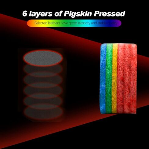 Rainbow Tip Billiards Pool Cue Tip 12/14mm Multi-Layers Cue Stick Tip Professional Durable Billiard Accessories in Kuwait