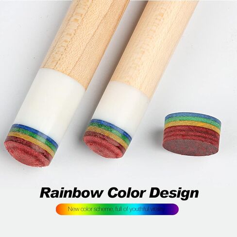 Rainbow Tip Billiards Pool Cue Tip 12/14mm Multi-Layers Cue Stick Tip Professional Durable Billiard Accessories in Kuwait