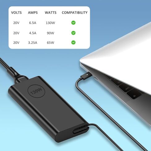 130 واط USB C شاحن الكمبيوتر المحمول لديل الدقة 5560 5550 5570 5520 5750 3581 3560 5530 2 في 1 خط العرض 5440 5540 7440 DA130PM170 التيار المتناوب محول الطاقة in Kuwait