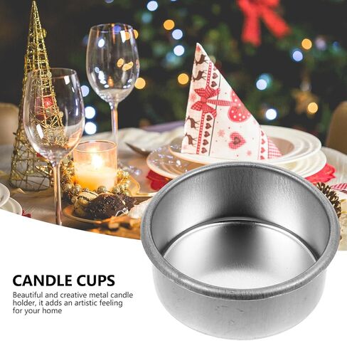 ABOOFAN DIY Crafted Tea Lights Tins Containers for Table Decoration - Birthday Parties - and Wedding Centerpieces - Essential Candle Drip Protectors, 4X4X1.8CM, Silver, 124435O12HQ2N6 in Saudi Arabia