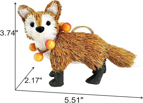 زينة ثعلب السيزال الطبيعية، مجموعة من 3 زخارف لحيوانات الغابات الطبيعية، تماثيل ثعلب واقعية كزينة عيد الشكر أو لمهرجان الحصاد in Kuwait