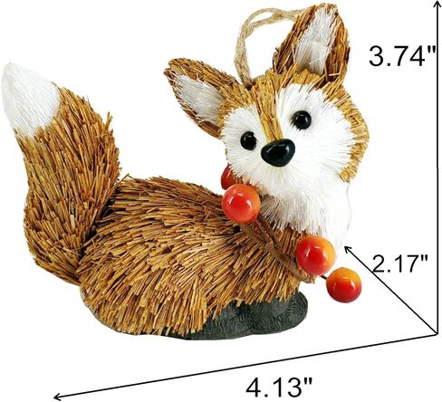 زينة ثعلب السيزال الطبيعية، مجموعة من 3 زخارف لحيوانات الغابات الطبيعية، تماثيل ثعلب واقعية كزينة عيد الشكر أو لمهرجان الحصاد in Kuwait