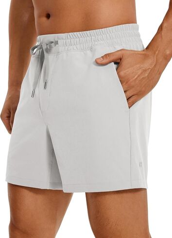 CRZ YOGA Men's Linerless Workout Shorts - 5'' / 7'' Lightweight Quick Dry Running Sports Athletic Gym Shorts with Pockets in Kuwait