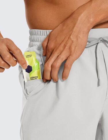 CRZ YOGA Men's Linerless Workout Shorts - 5'' / 7'' Lightweight Quick Dry Running Sports Athletic Gym Shorts with Pockets in Kuwait
