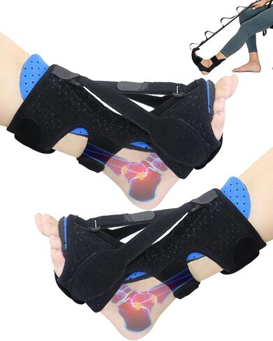 2 Pack Plantar Fasciitis Night Splint, Upgraded Adjustable Plantar Fasciitis Relief, Foot Brace, Achilles Tendonitis Brace, Foot Drop Relief, Night Splint for Plantar Fasciitis Women Men, Blue in Kuwait