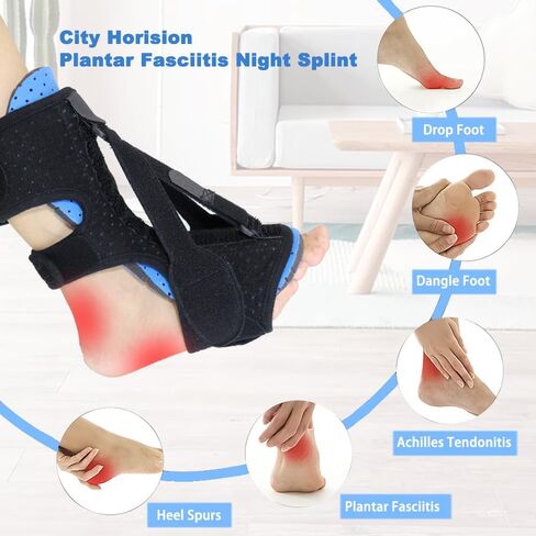 2 Pack Plantar Fasciitis Night Splint, Upgraded Adjustable Plantar Fasciitis Relief, Foot Brace, Achilles Tendonitis Brace, Foot Drop Relief, Night Splint for Plantar Fasciitis Women Men, Blue in Kuwait