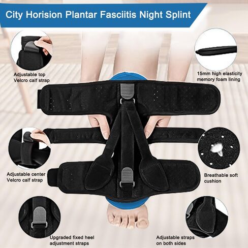 2 Pack Plantar Fasciitis Night Splint, Upgraded Adjustable Plantar Fasciitis Relief, Foot Brace, Achilles Tendonitis Brace, Foot Drop Relief, Night Splint for Plantar Fasciitis Women Men, Blue in Kuwait