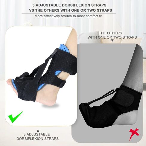 2 Pack Plantar Fasciitis Night Splint, Upgraded Adjustable Plantar Fasciitis Relief, Foot Brace, Achilles Tendonitis Brace, Foot Drop Relief, Night Splint for Plantar Fasciitis Women Men, Blue in Kuwait