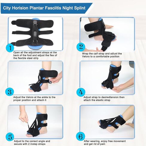 2 Pack Plantar Fasciitis Night Splint, Upgraded Adjustable Plantar Fasciitis Relief, Foot Brace, Achilles Tendonitis Brace, Foot Drop Relief, Night Splint for Plantar Fasciitis Women Men, Blue in Kuwait