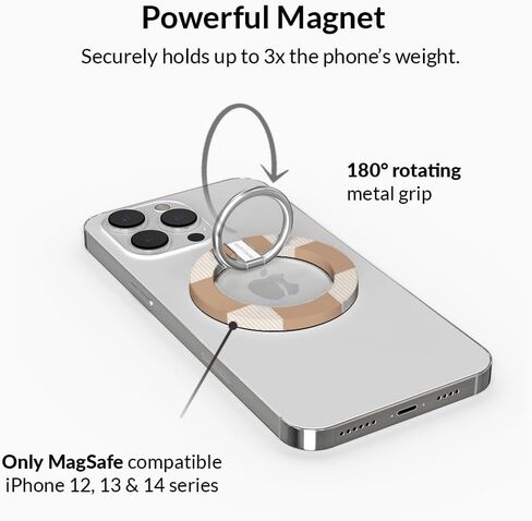 كافيار مخملي متوافق مع حامل حلقة بمقبض الهاتف MagSafe مع حامل قابل للتعديل - ملحقات مغناطيسية قابلة للإزالة لهاتف iPhone 12 و13 و14 و15 (نمر أحمر) in Saudi Arabia