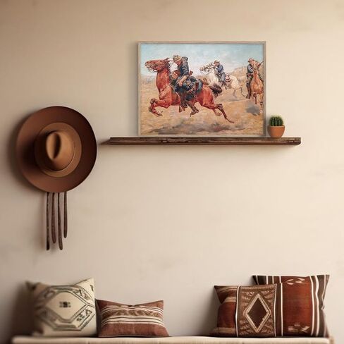 Western Cowboy Decor Western Wall Decor,Rustic Old Western Decor Vintage Cowboy Oil Paintings,Horse Riders of Mid-Century Art Prints Ranch Lunar Landscape Wall Art,Southwestern Wall Decor Aesthetic Posters for Gallery Bedroom Bathroom Decor,Unframed in Saudi Arabia