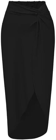 ملابس سباحة وتنورة بكتف واحد باللونين الأسود والأبيض وربطة عنق كبيرة من قطعة واحدة من FLAXMAKER لقضاء العطلات على الشاطئ in Kuwait