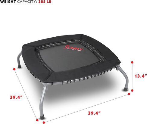 Sunny Health & Fitness Springless Mini Fitness Trampoline – Premium Adjustable Bungee-Style Indoor/Outdoor Exercise Rebounder for Quieter and Safer Workouts in Saudi Arabia