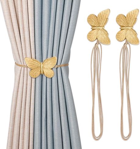 ZORZA 2Pcs Creative Butterfly Flying Bee Curtain Holders Vintage Magnetic Curtain Tiebacks Resin Decorative Curtain Ties for Drapes Home Office Hotel Décor (Bee) in Kuwait
