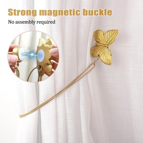 ZORZA 2Pcs Creative Butterfly Flying Bee Curtain Holders Vintage Magnetic Curtain Tiebacks Resin Decorative Curtain Ties for Drapes Home Office Hotel Décor (Bee) in Kuwait
