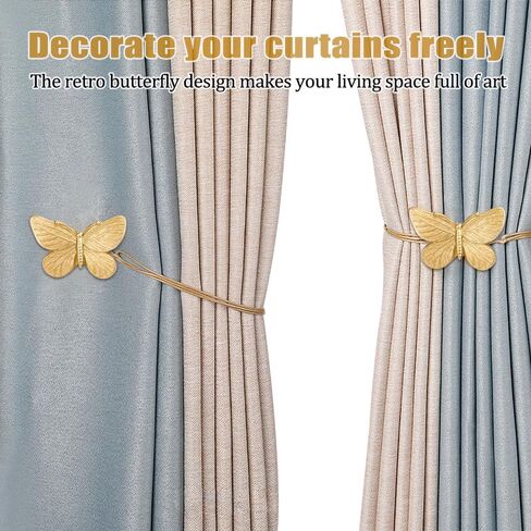 ZORZA 2Pcs Creative Butterfly Flying Bee Curtain Holders Vintage Magnetic Curtain Tiebacks Resin Decorative Curtain Ties for Drapes Home Office Hotel Décor (Bee) in Kuwait