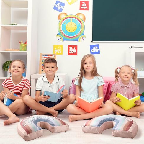 Rainbow Throw Pillow Boho Classroom Reading Corner Throw Pillow for Girls Kids Book Center Daily Affirmations Pillow Cushion Arch Shaped Motivational Home Bedroom Playroom Decor(Fresh) in Saudi Arabia