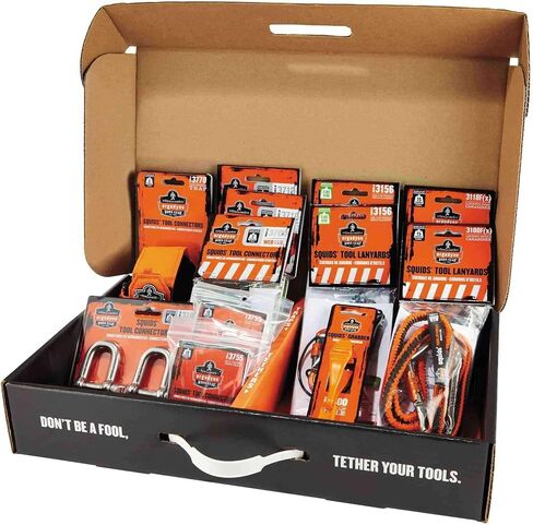 Tool Tethering Kit for Scaffholders, Includes Tool Lanyards and Attachments for Wrenches and Mallets, Ergodyne Squids 3187 in Saudi Arabia