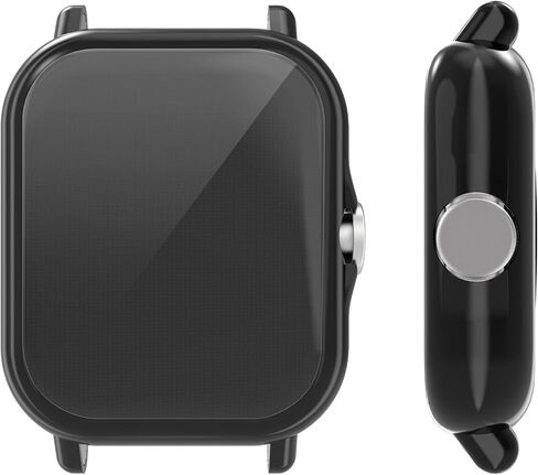 kwmobile Case Compatible with Huami Amazfit GTS 3 / GTS 2 / GTS 2e Case - 2X TPU Silicone Fitness Tracker Cover - Black in Saudi Arabia