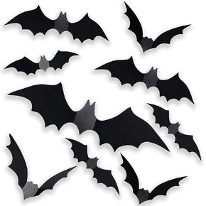 Halloween Decorations Spider Stickers - 70pcs DIY 3D Home Party Supplies Plastic Spider Wall Decor 4 Different Sizes Realistic Horror Spider Set Suitable for Indoor Walls Windows Rooms Outdoor