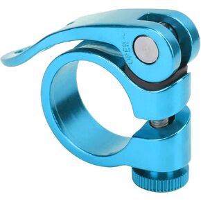 Hilitand Bike Seatpost Clamp, Quick Release Seatpost Clamp Bike Seatpost Clip Replacement for 25.4mm/1in Tube(Blue)