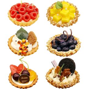 6Pcs Artificial Simulation Fake Cake Cupcakes Model, 3 inch Fake Pie Pastries Muffins Desserts, Realistic Faux Cake Food Props Fits for Photography Kitchen Home Wedding Display Bakery Party Decoration in Kuwait