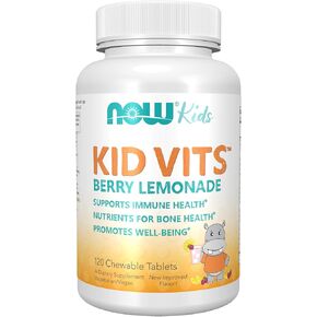 NOW Foods Supplements, Kid Vits Berry Blast, Sweetened with Xylitol, 120 Round Shaped Chewables, packaging may vary