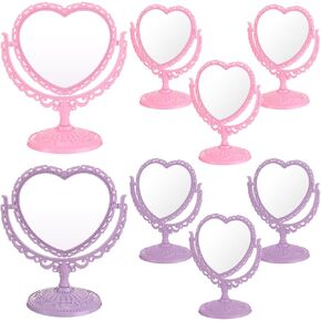 8 Pcs Heart Shaped Mirror Pink Purple Mirror Girls Heart Shaped Mirror Spa Party Mirrors Spa Party Supplies Girls Makeup Heart Mirror Spa Sleepover Slumber Birthday Party Favors