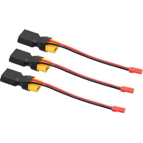 3Pcs XT60 Male to Female Connector Adapter with JST Female Plug RC Lithium Cable, for RC 2Pair Battery Drone Quadcopter