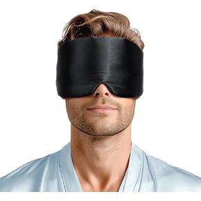 Zenssia Satin Silk Sleep Mask, Silky Eye Mask for Sleeping, Blackout Sleep Mask for Women and Men, Padded Sleeping Mask & Blindfold with Adjustable Strap, Light Plum