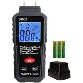 Digital Wood Moisture Meter Checker,Pin-Type Wood Moisture Tester for Lumber,Firewood,Decks,Paper,Floor,Water Leak Detector,Damp Humidity Tester,Hygrometer