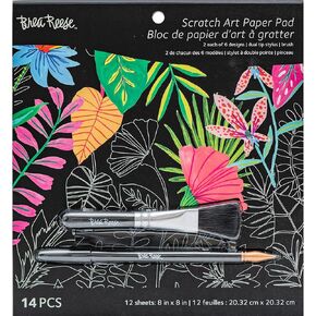 Scratch Art Paper Pad, Black, Metallic Gold