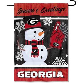 Georgia Bulldogs Holiday Winter Snow Garden Banner Flag